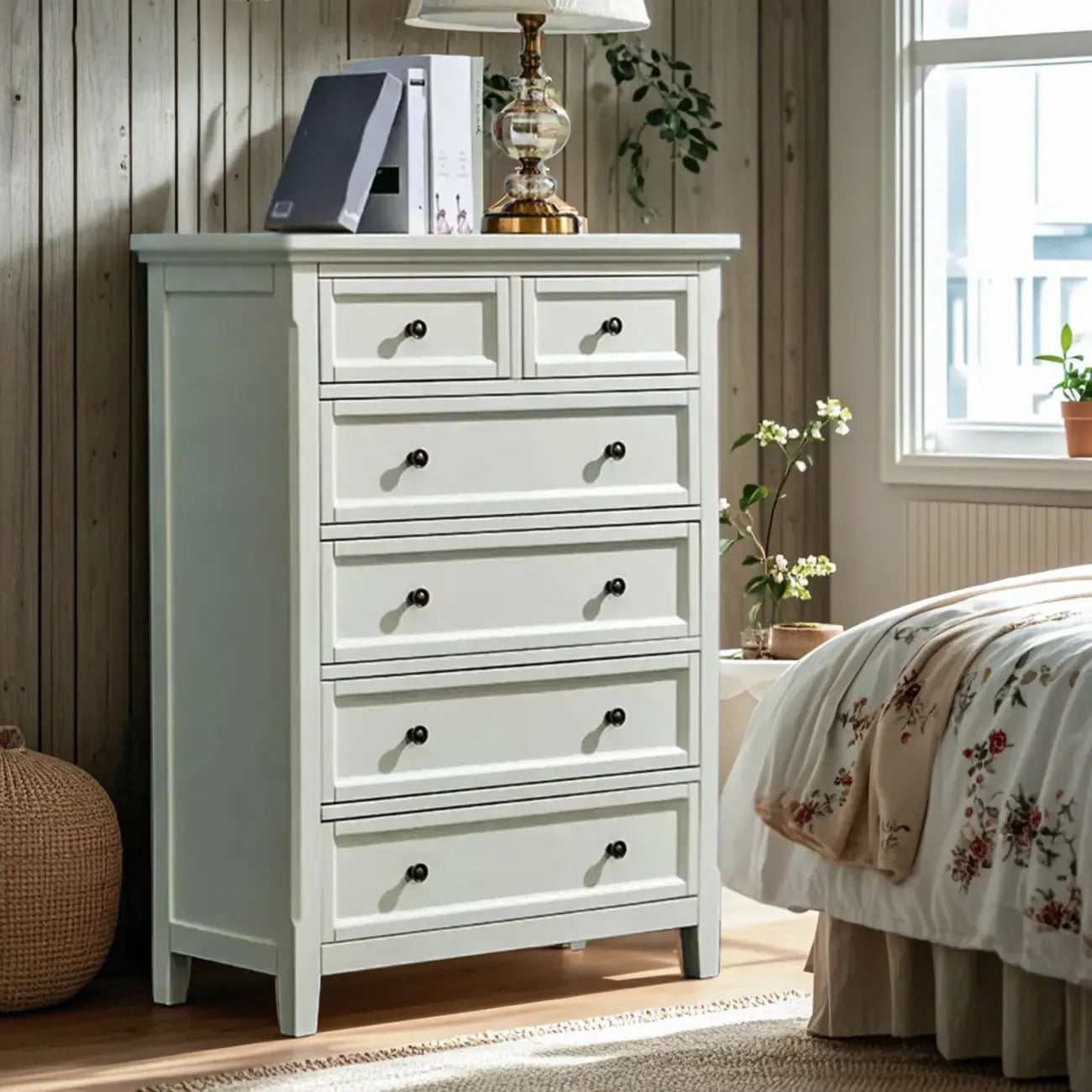 Commode double contemporaine en bois blanc