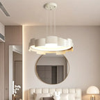 Lustre moderne rond à LED blanches réglable