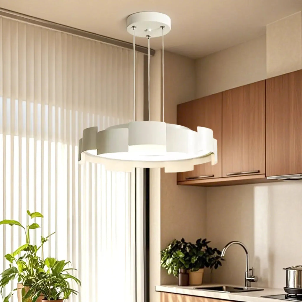 Lustre moderne rond à LED blanches réglable
