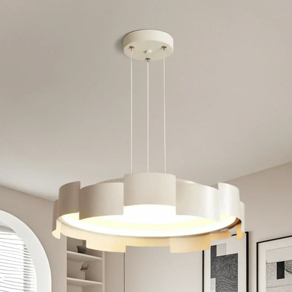 Lustre moderne rond à LED blanches réglable