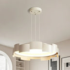 Lustre moderne rond à LED blanches réglable