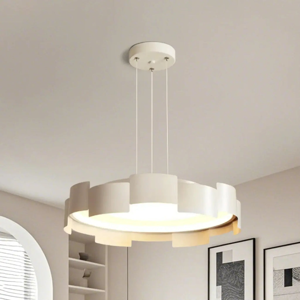 Lustre moderne rond à LED blanches réglable