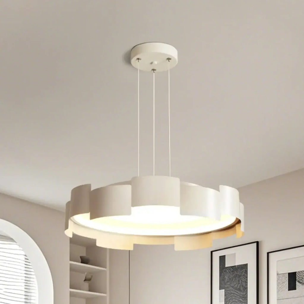 Lustre moderne rond à LED blanches réglable