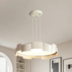 Lustre moderne rond à LED blanches réglable