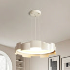 Lustre moderne rond à LED blanches réglable