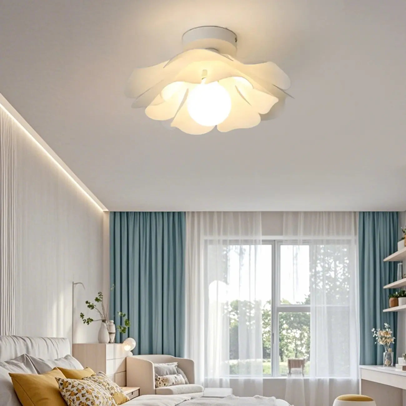 8 Eleganti Plafoniere a LED in Acrilico Floreale per Interni