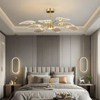 Plafonnier LED semi-encastré de luxe en forme de feuille pour chambre à coucher