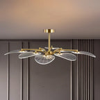 Plafonnier LED semi-encastré de luxe en forme de feuille pour chambre à coucher