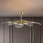 Plafonnier LED semi-encastré de luxe en forme de feuille pour chambre à coucher