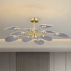 Plafonnier LED semi-encastré de luxe en forme de feuille pour chambre à coucher