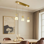 Suspension élégante et moderne en cristal pour îlot de cuisine