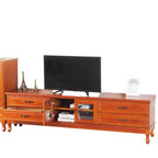 Mobile TV rettangolare in legno bianco stile country francese con contenitore