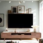 Mobile TV con ripiano regolabile in legno marrone 55" con vano a giorno