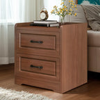 Table de chevet classique étroite en bois blanc avec 3 tiroirs