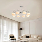 Lustre moderne en verre avec abat-jour globe pour salon
