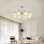 Lustre moderne en verre avec abat-jour globe pour salon