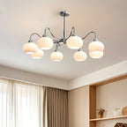 Lustre moderne en verre avec abat-jour globe pour salon