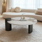 Ensemble de tables basses gigognes rondes en marbre au design moderne