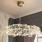 Lustre moderne en cristal à branches, longueur ajustable