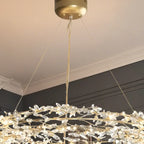 Lustre moderne en cristal à branches, longueur ajustable