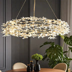 Lustre moderne en cristal à branches, longueur ajustable