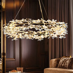 Lustre moderne en cristal à branches, longueur ajustable