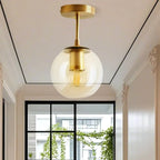 Plafonnier semi-encastré minimaliste en verre transparent globe