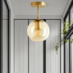 Plafonnier semi-encastré minimaliste en verre transparent globe