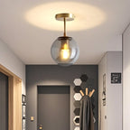 Plafonnier semi-encastré minimaliste en verre transparent globe