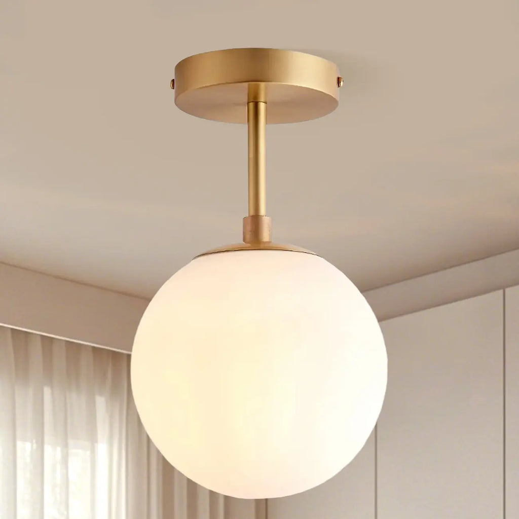 Plafonnier semi-encastré minimaliste en verre transparent globe