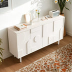 Meuble d'appoint minimaliste en bois blanc avec pieds droits