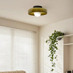 Plafonnier semi-encastré circulaire moderne en verre vert