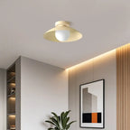Plafonnier semi-encastré moderne en métal beige, mini dôme