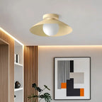 Plafonnier semi-encastré moderne en métal beige, mini dôme