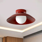 Plafonnier semi-encastré moderne en métal beige, mini dôme