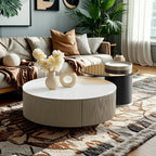 Table basse gigogne ronde en verre, moderne et élégante, disponible en 5 tailles