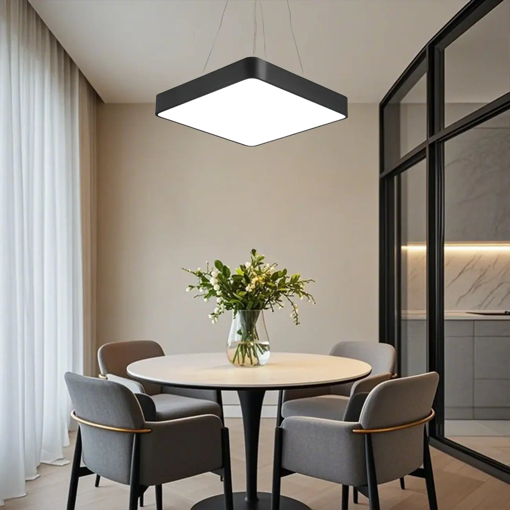 Suspension LED moderne avec abat-jour en verre pour salle à manger