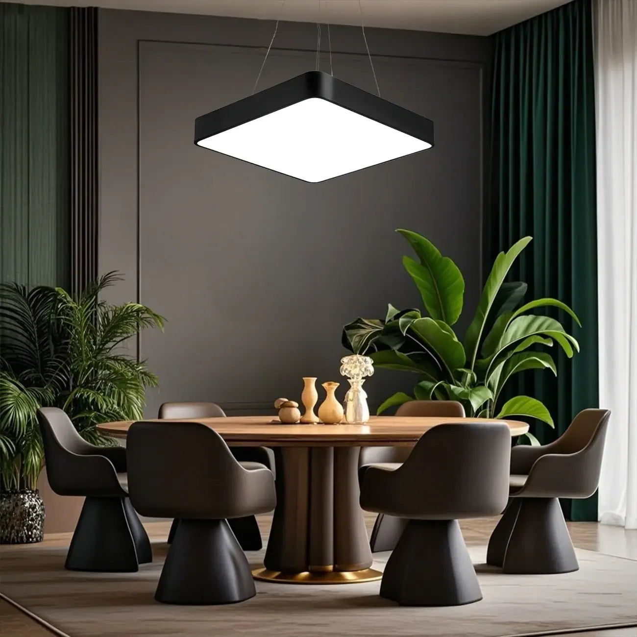 Suspension LED moderne avec abat-jour en verre pour salle à manger