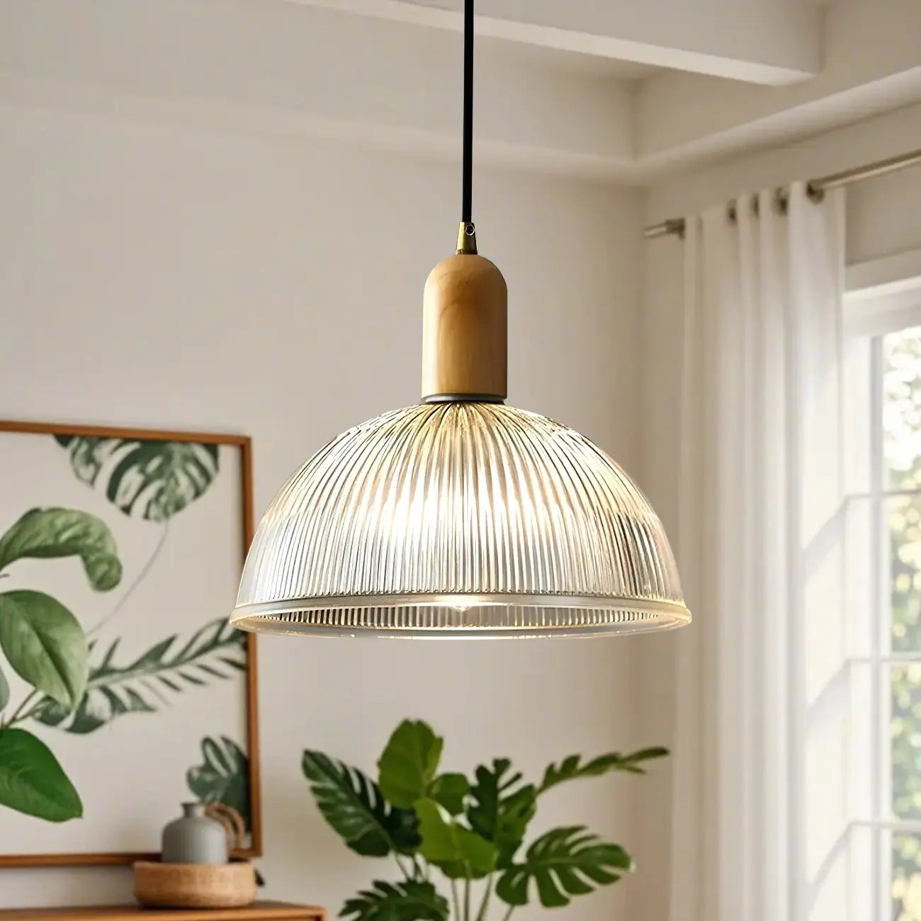 Suspension moderne en verre réglable pour cuisine/salle à manger