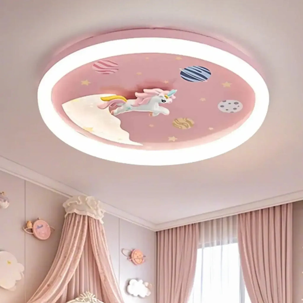Plafonnier LED rose romantique pour la décoration de la chambre d'enfant
