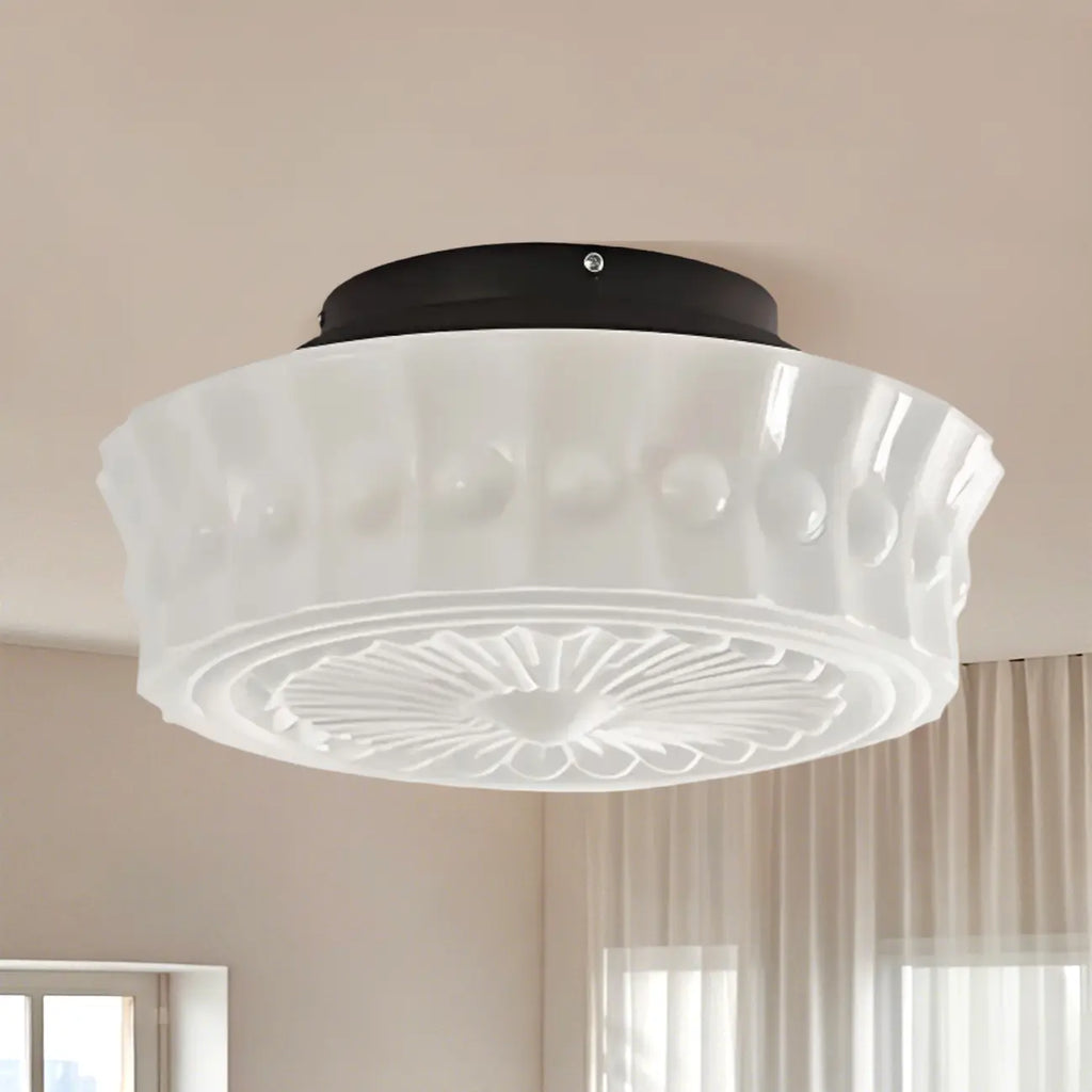 Mini plafonnier tambour ivoire pour salon