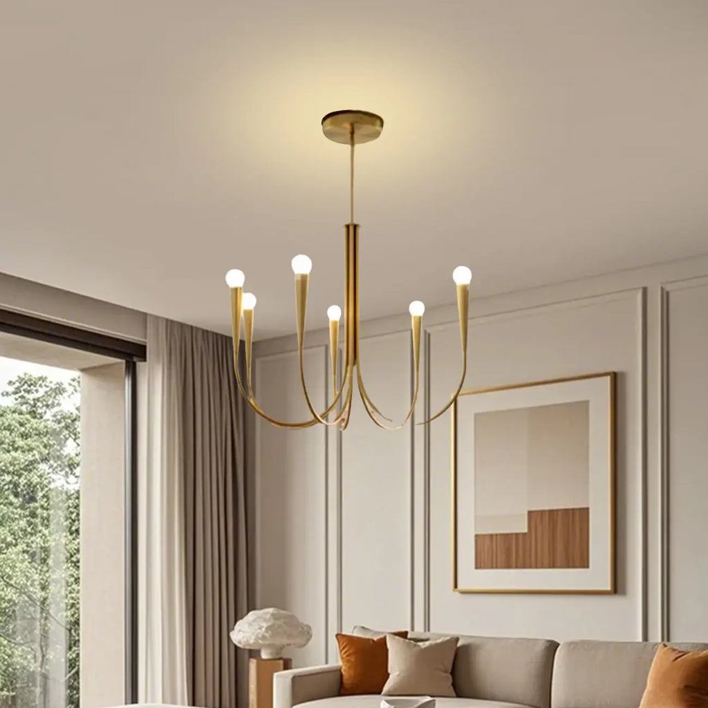 Lustre de plafond à branches de style Mid-Century avec hauteur réglable