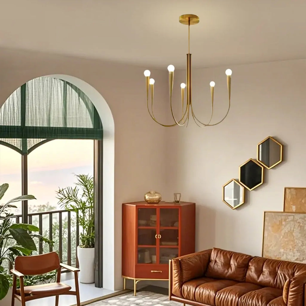 Lustre de plafond à branches de style Mid-Century avec hauteur réglable