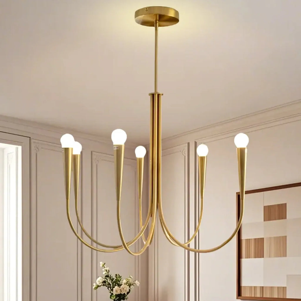 Lustre de plafond à branches de style Mid-Century avec hauteur réglable