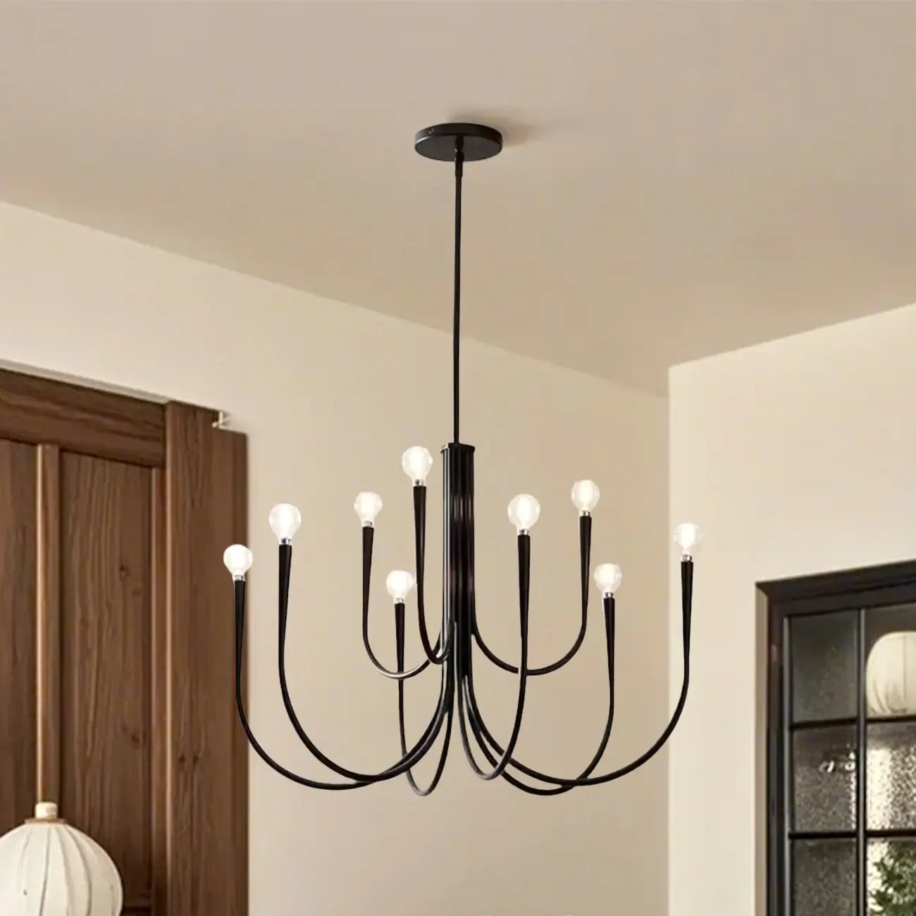 Lustre de plafond à branches de style Mid-Century avec hauteur réglable