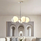 Lustre moderne à globe LED avec design circulaire en verre