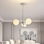 Lustre moderne à globe LED avec design circulaire en verre