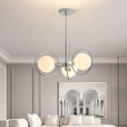 Lustre moderne à globe LED avec design circulaire en verre