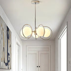 Lustre moderne à globe LED avec design circulaire en verre