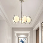 Lustre moderne à globe LED avec design circulaire en verre